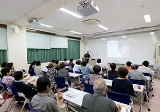 防災講座の様子<br />（産学官連携推進機構セミナー室）